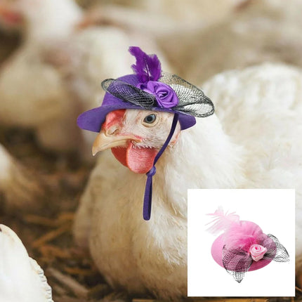 6PCS Rooster Animal Design Chicken Hat with String for Pet Dress Up Pet Headwear