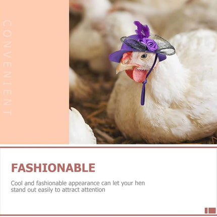 6PCS Rooster Animal Design Chicken Hat with String for Pet Dress Up Pet Headwear