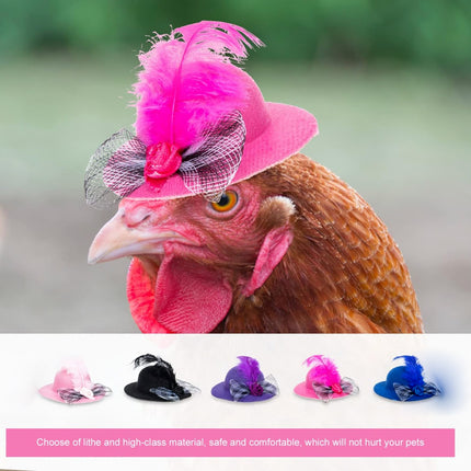 6PCS Rooster Animal Design Chicken Hat with String for Pet Dress Up Pet Headwear