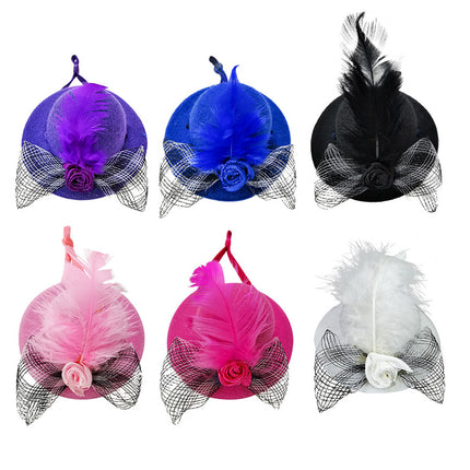 6PCS Rooster Animal Design Chicken Hat with String for Pet Dress Up Pet Headwear