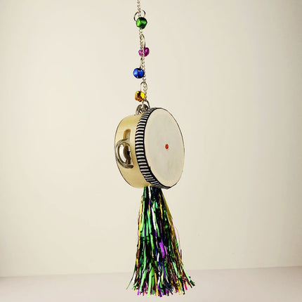 Chicken Mirror Toy Double Sided Drum Design Pet Poultry Pecking Toy for Hen Coop