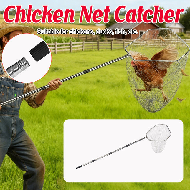Chicken Catching Net Tool with Telescopic Stainless Steel Handle