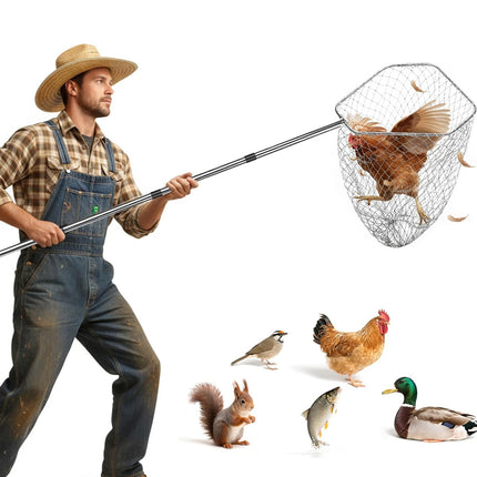 Chicken Catching Net Tool with Telescopic Stainless Steel Handle