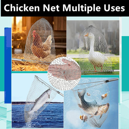 Chicken Catching Net Tool with Telescopic Stainless Steel Handle
