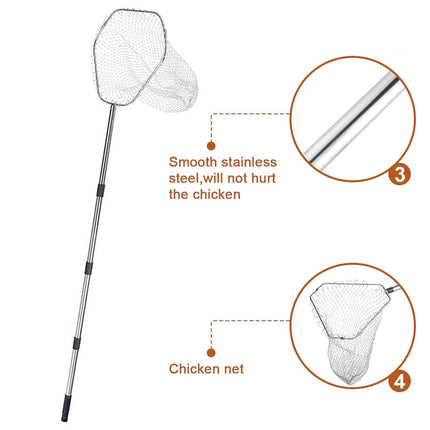 Chicken Catching Net Tool with Telescopic Stainless Steel Handle