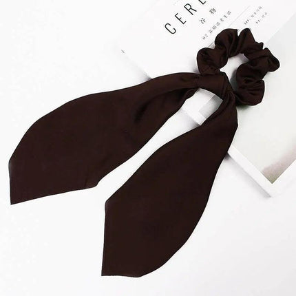 Chiffon Ponytail Scarf Bow Elastic Hair Rope Tie Scrunchies Ribbon Hairtie Bands - Aimall