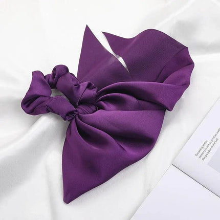 Chiffon Ponytail Scarf Bow Elastic Hair Rope Tie Scrunchies Ribbon Hairtie Bands - Aimall