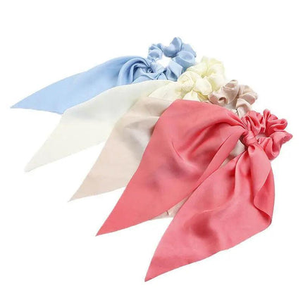 Chiffon Ponytail Scarf Bow Elastic Hair Rope Tie Scrunchies Ribbon Hairtie Bands - Aimall