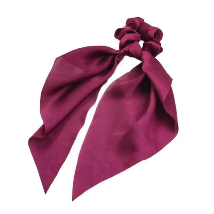 Chiffon Ponytail Scarf Bow Elastic Hair Rope Tie Scrunchies Ribbon Hairtie Bands - Aimall