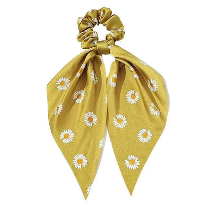 Chiffon Ponytail Scarf Bow Elastic Hair Rope Tie Scrunchies Ribbon Hairtie Bands - Aimall