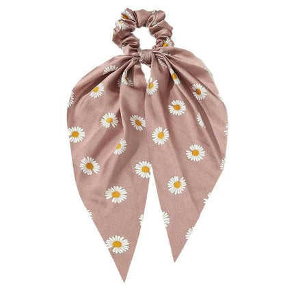 Chiffon Ponytail Scarf Bow Elastic Hair Rope Tie Scrunchies Ribbon Hairtie Bands - Aimall