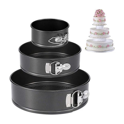 3PCS Removable Bottom Springform Baking Pan Set for DIY Dessert Makin 4/7/9Inch