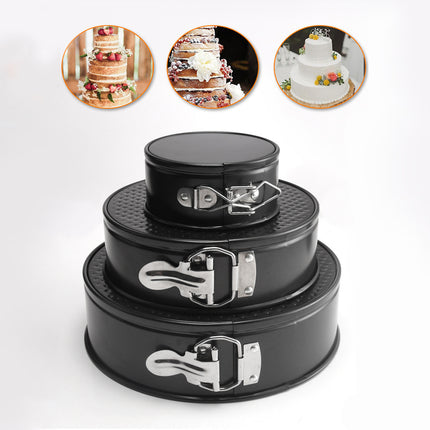 3PCS Removable Bottom Springform Baking Pan Set for DIY Dessert Makin 4/7/9Inch