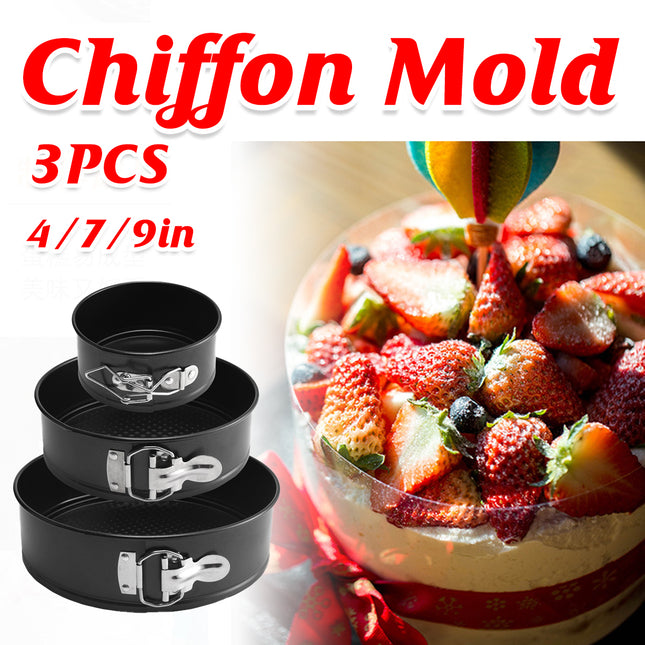 3PCS Removable Bottom Springform Baking Pan Set for DIY Dessert Makin 4/7/9Inch