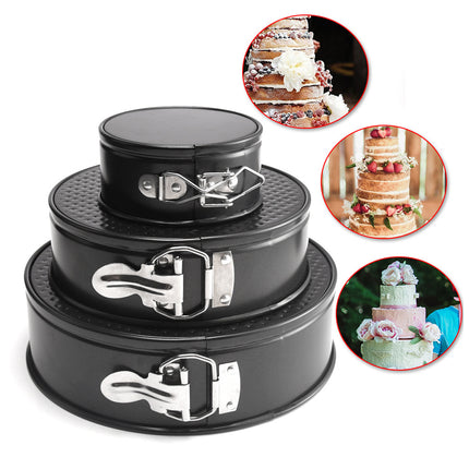 3PCS Removable Bottom Springform Baking Pan Set for DIY Dessert Makin 4/7/9Inch