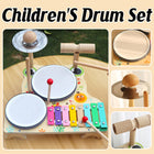 Children Wooden Multifunctional Drum Set Educational Musical Toy Durable Use