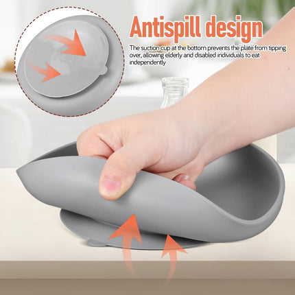 Silicone Suction Dining Plate Fork Spoon Set