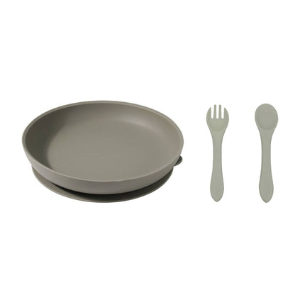 Silicone Suction Dining Plate Fork Spoon Set