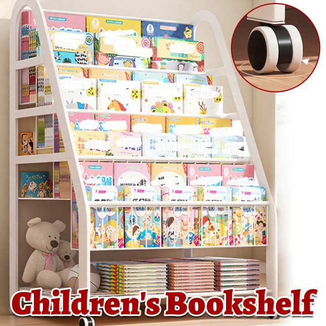 Kids Bookcase Home Picture Book Shelf for Toddlers Kids Sturdy Wooden Multilayer