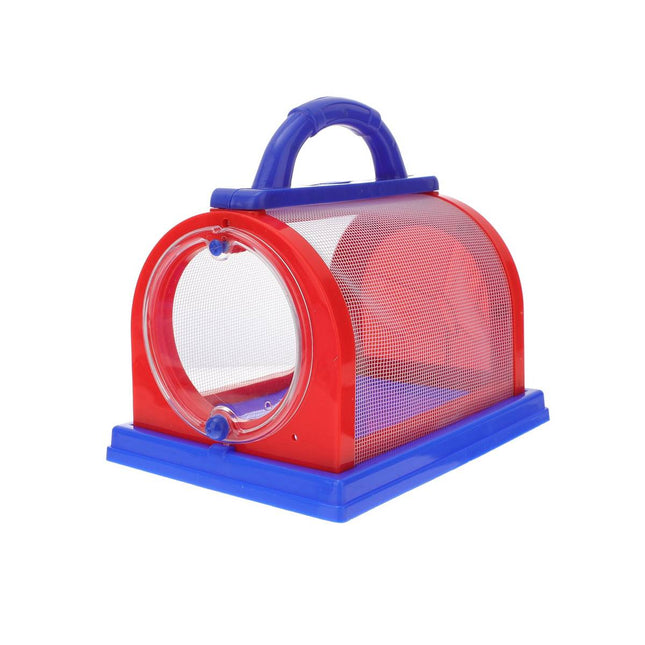Children Insect Observation Cage Mesh Bug Carrier with Handle Red Blue
