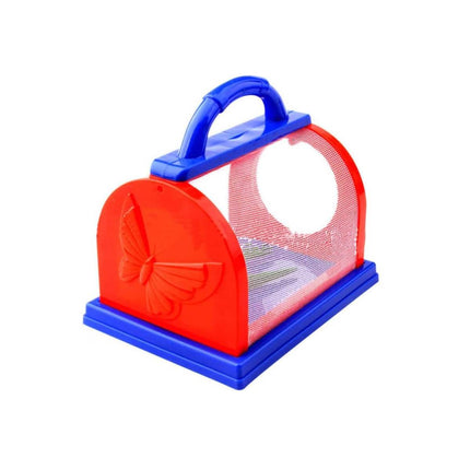 Children Insect Observation Cage Mesh Bug Carrier with Handle Red Blue