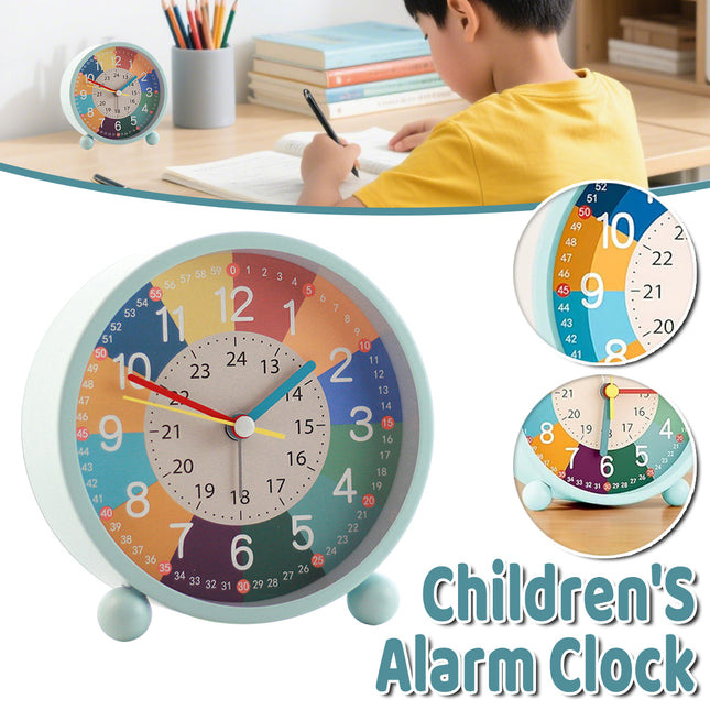 USB Charging Early Education Kids Metal Small Alarm Clock for Bedroom Bedside