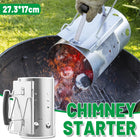 BBQ Chimney Charcoal Starter Stainless Steel Fire Lighter Camping 27 x 17cm