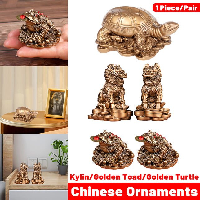 Chinese Style Golden Toad Ornament Resin Lucky for Home Office Desktop Decor