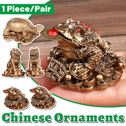 Chinese Style Golden Toad Ornament Resin Lucky for Home Office Desktop Decor