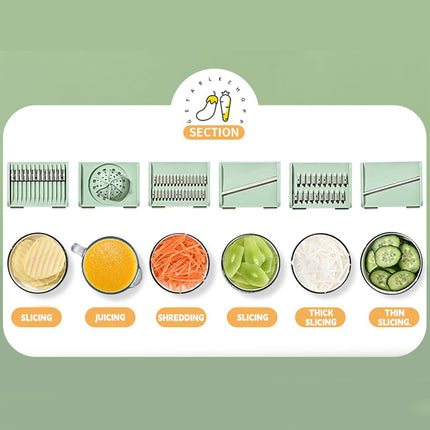 Multi-Function Home Vegetable Fruit Dehydrator Slicer Shredder Salad Spinner