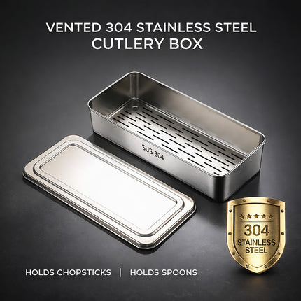 304 Stainless Steel Chopstick Baskets with Lids 2 Pack