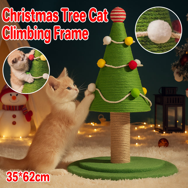 Cat Scratching Tree Sisal Climbing Toy Durable Christmas Style Scratch Board