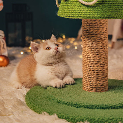 Cat Scratching Tree Sisal Climbing Toy Durable Christmas Style Scratch Board