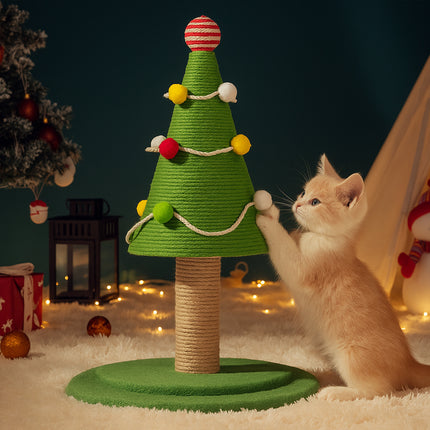 Cat Scratching Tree Sisal Climbing Toy Durable Christmas Style Scratch Board