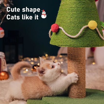 Cat Scratching Tree Sisal Climbing Toy Durable Christmas Style Scratch Board
