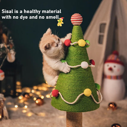 Cat Scratching Tree Sisal Climbing Toy Durable Christmas Style Scratch Board