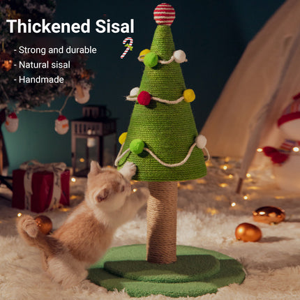 Cat Scratching Tree Sisal Climbing Toy Durable Christmas Style Scratch Board
