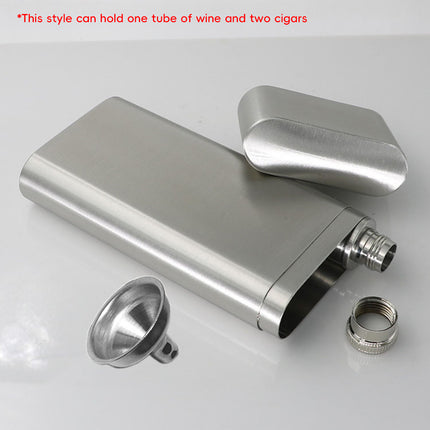 Portable Stainless Steel Cigar Case 2Style Travel Humidor Outdoor Storage Case