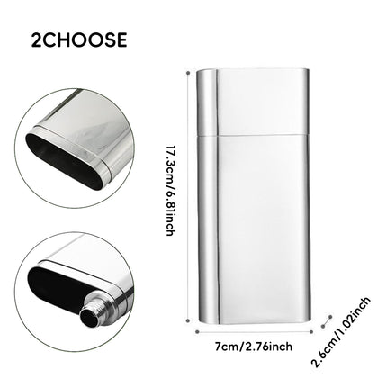 Portable Stainless Steel Cigar Case 2Style Travel Humidor Outdoor Storage Case