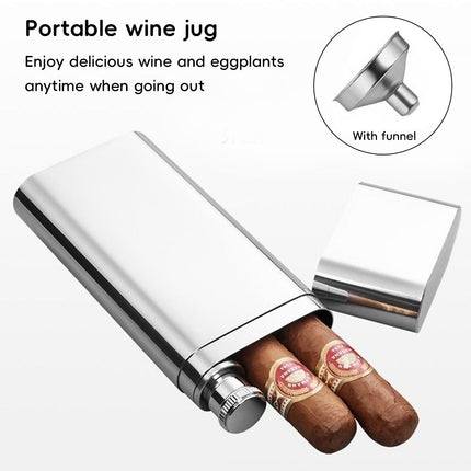 Portable Stainless Steel Cigar Case 2Style Travel Humidor Outdoor Storage Case