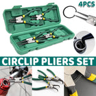 4 Piece Circlip Pliers Set 7 Inch Internal and External Straight and Bent Nose Tools