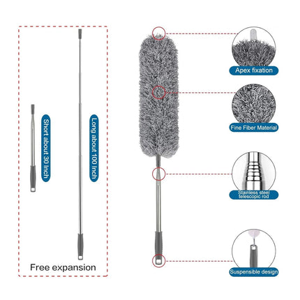 9pcs Dusters for Cleaning High Ceiling Fan Microfiber Duster with Extension
