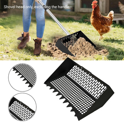 Chicken Coop Cleaning Shovel Head Metal Litter Scoop Sifter Garden Tool