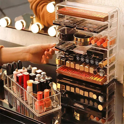 Clear Acrylic Cosmetic Makeup Organiser Lipstick Organizer Box Jewellery Storage - Aimall