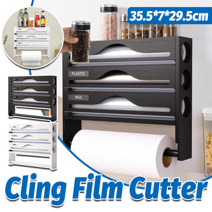 Multi-Function Cling Film Cutter Dispenser Box for Cling Film Kitchen Paper Use