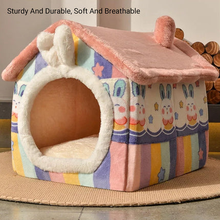 Cat Bed Dog House Pet Villa Kitten Shelter Soft Comfortable Indoor Pet Home