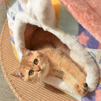 Cat Bed Dog House Pet Villa Kitten Shelter Soft Comfortable Indoor Pet Home