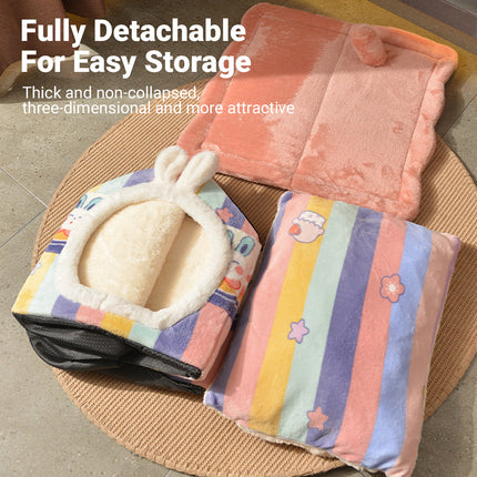 Cat Bed Dog House Pet Villa Kitten Shelter Soft Comfortable Indoor Pet Home