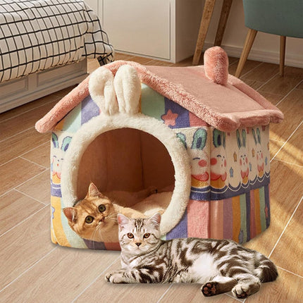 Cat Bed Dog House Pet Villa Kitten Shelter Soft Comfortable Indoor Pet Home