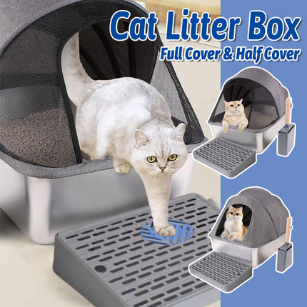 Cat Litter Box Covered Design Cloth Style Large Size Easy Clean Enclosed Toilet
